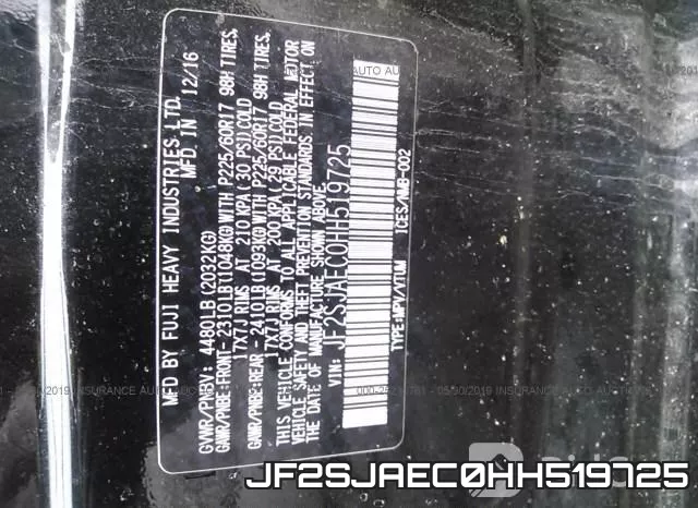 JF2SJAEC0HH519725