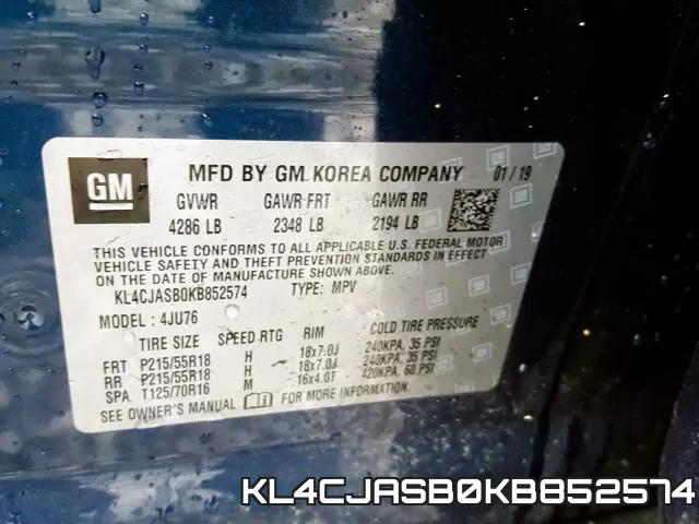 KL4CJASB0KB852574