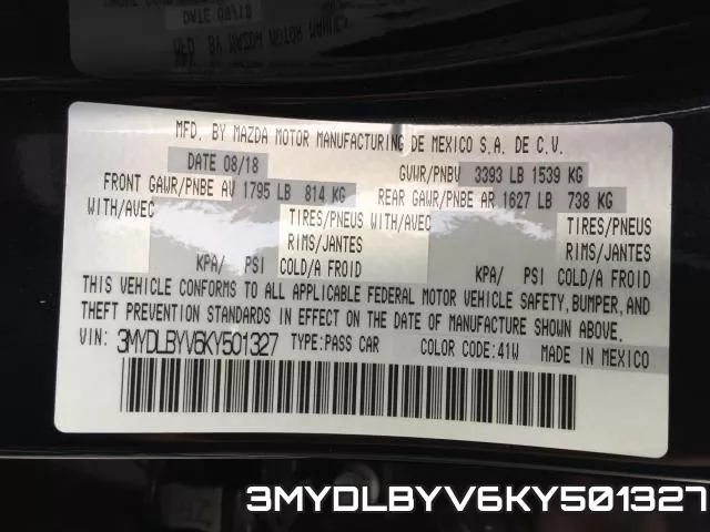 3MYDLBYV6KY501327