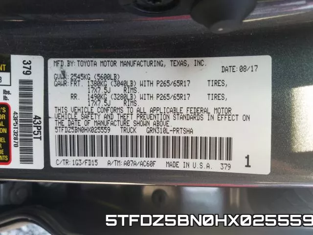 5TFDZ5BN0HX025559