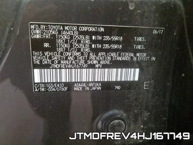 JTMDFREV4HJ167749
