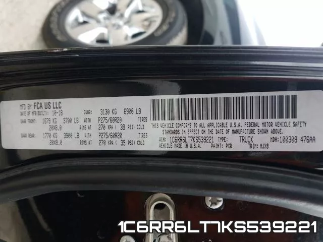 1C6RR6LT7KS539221