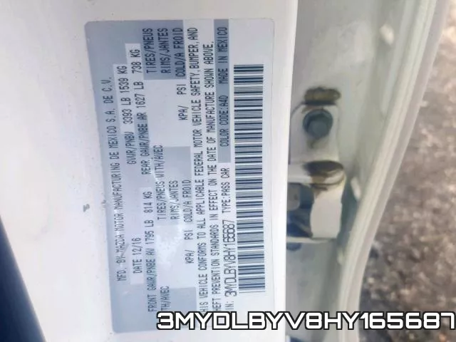 3MYDLBYV8HY165687