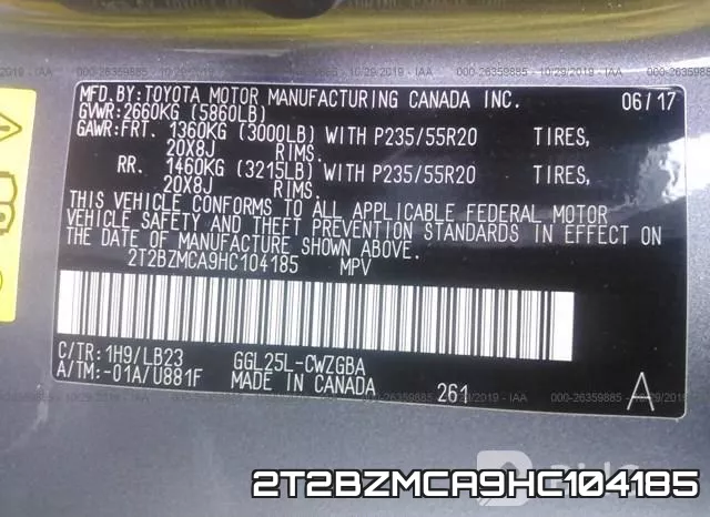 2T2BZMCA9HC104185
