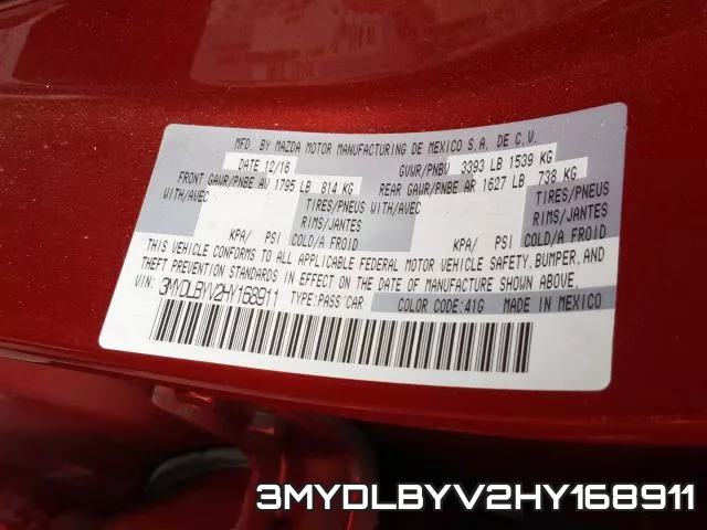 3MYDLBYV2HY168911