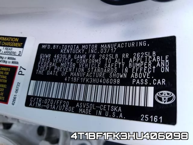 4T1BF1FK3HU406098