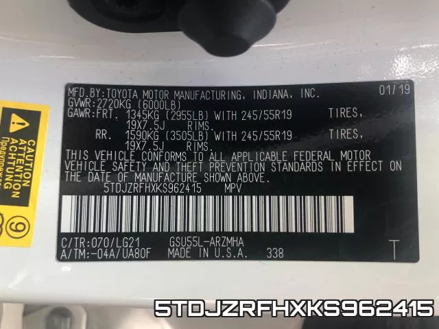 5TDJZRFHXKS962415