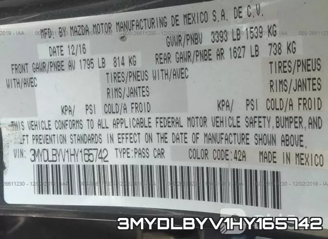 3MYDLBYV1HY165742