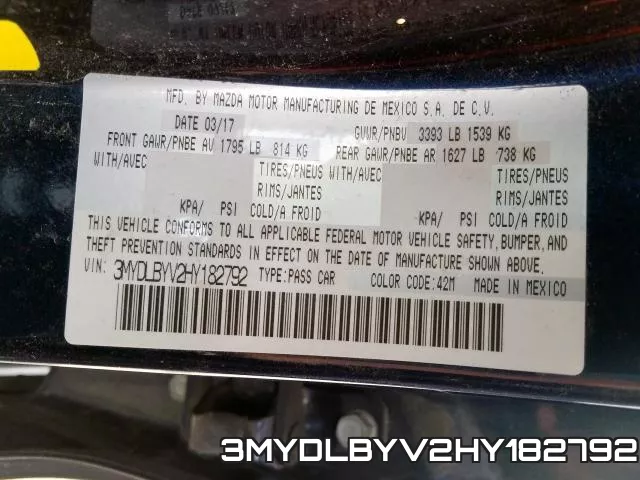 3MYDLBYV2HY182792