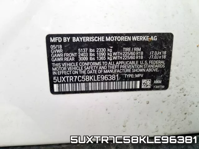 5UXTR7C58KLE96381