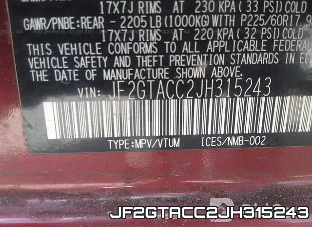 JF2GTACC2JH315243