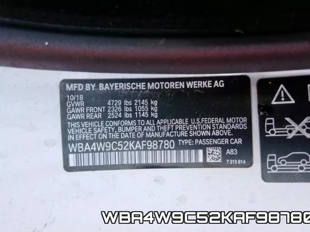 WBA4W9C52KAF98780