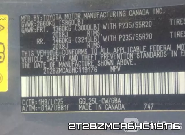 2T2BZMCA6HC119176
