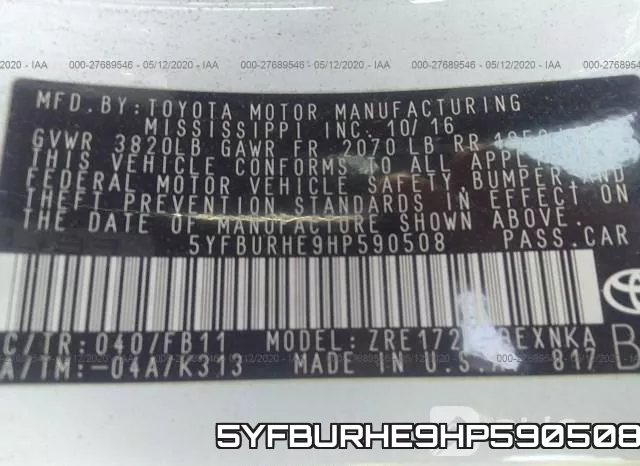 5YFBURHE9HP590508