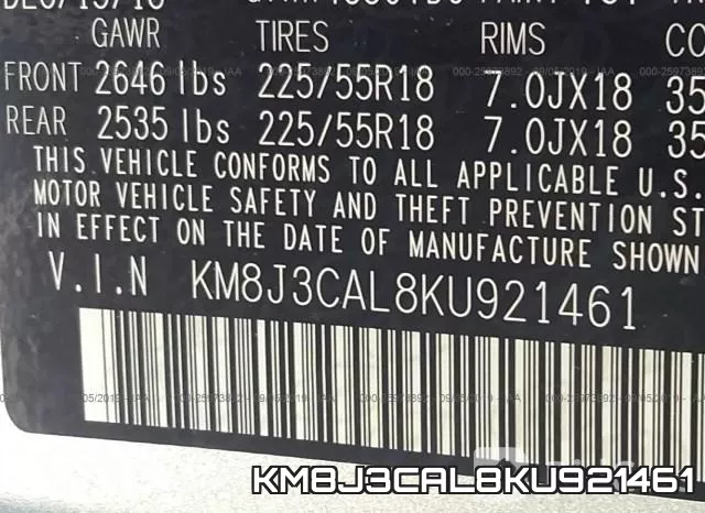 KM8J3CAL8KU921461