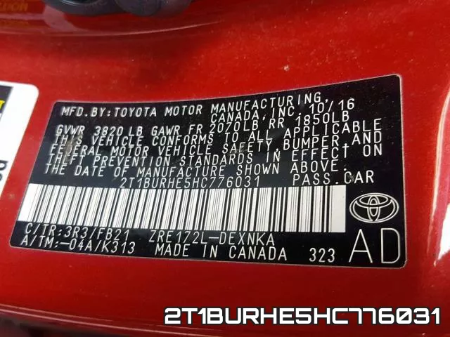 2T1BURHE5HC776031