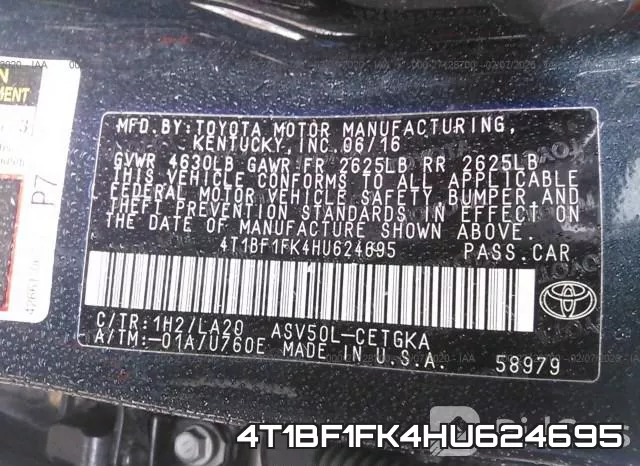 4T1BF1FK4HU624695