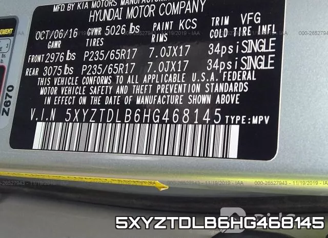 5XYZTDLB6HG468145