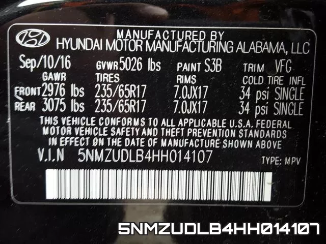 5NMZUDLB4HH014107