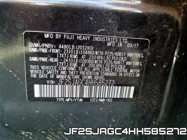 JF2SJAGC4HH585272