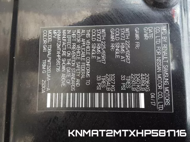 KNMAT2MTXHP581716
