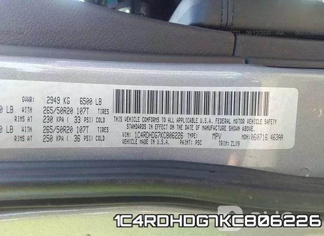 1C4RDHDG7KC806226