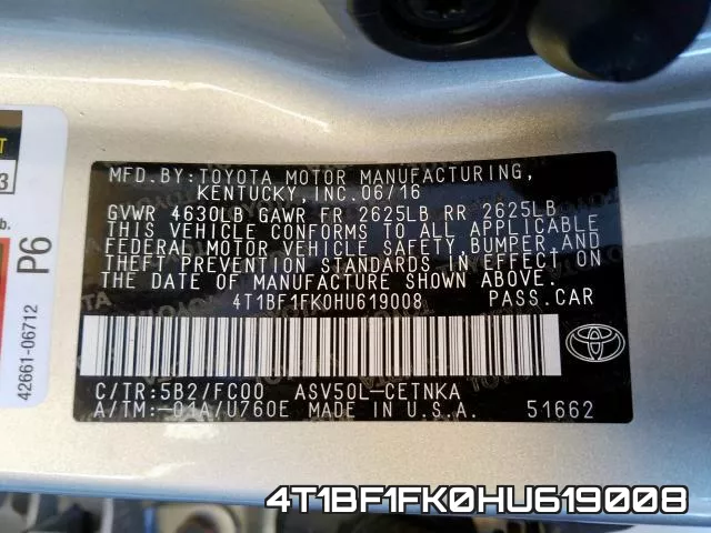 4T1BF1FK0HU619008