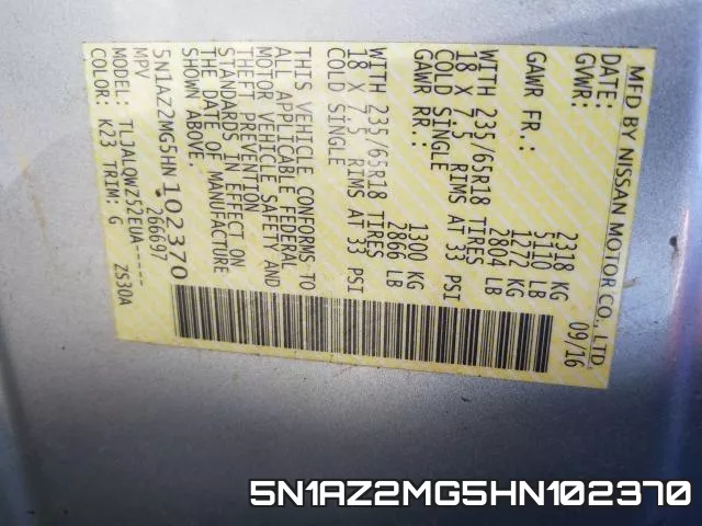5N1AZ2MG5HN102370
