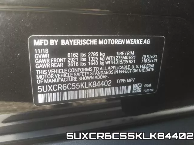 5UXCR6C55KLK84402