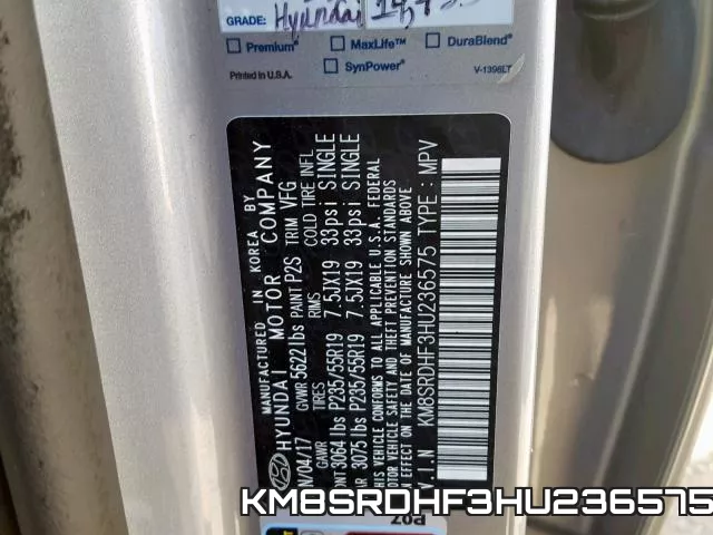 KM8SRDHF3HU236575