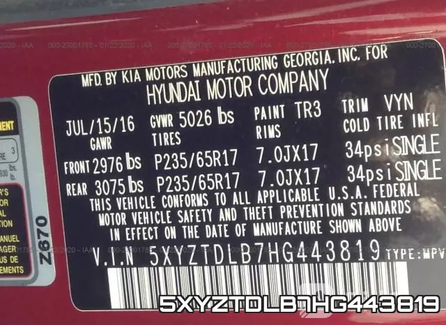 5XYZTDLB7HG443819