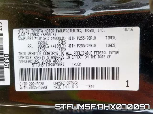 5TFUM5F17HX070097