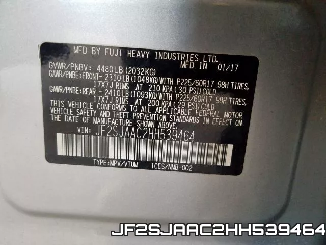 JF2SJAAC2HH539464