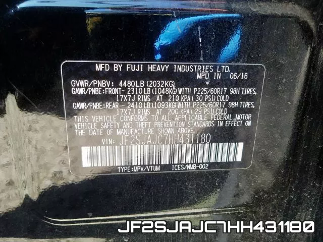 JF2SJAJC7HH431180