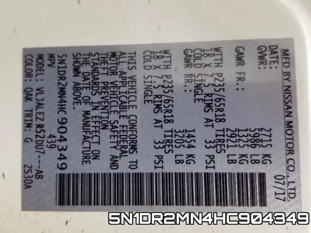 5N1DR2MN4HC904349