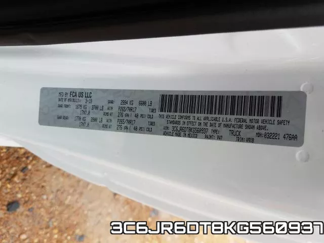 3C6JR6DT8KG560937