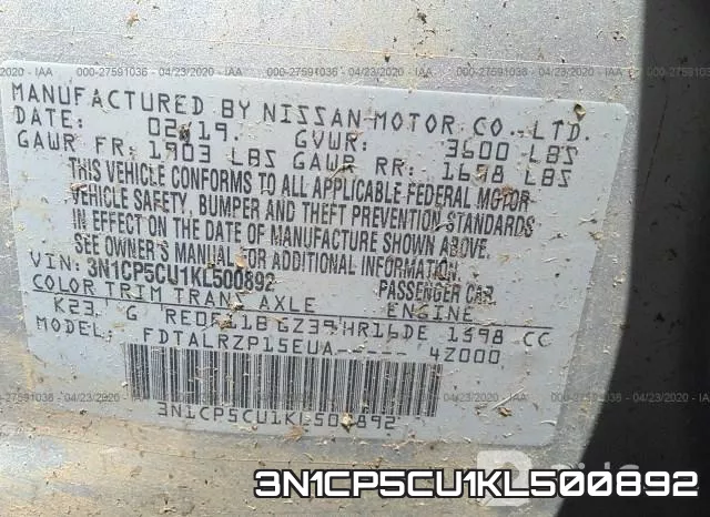 3N1CP5CU1KL500892