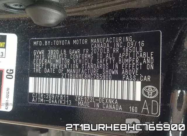 2T1BURHE8HC765900