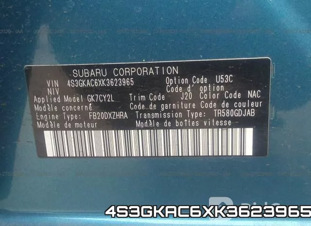4S3GKAC6XK3623965