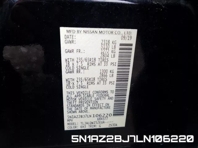 5N1AZ2BJ7LN106220