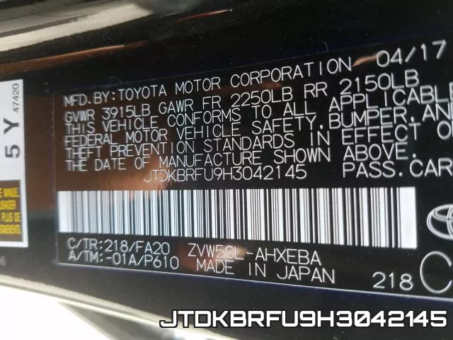 JTDKBRFU9H3042145