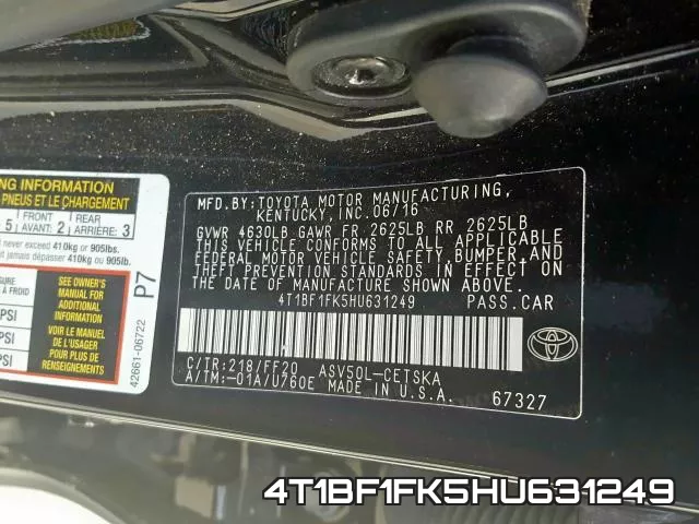 4T1BF1FK5HU631249