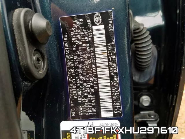 4T1BF1FKXHU297610