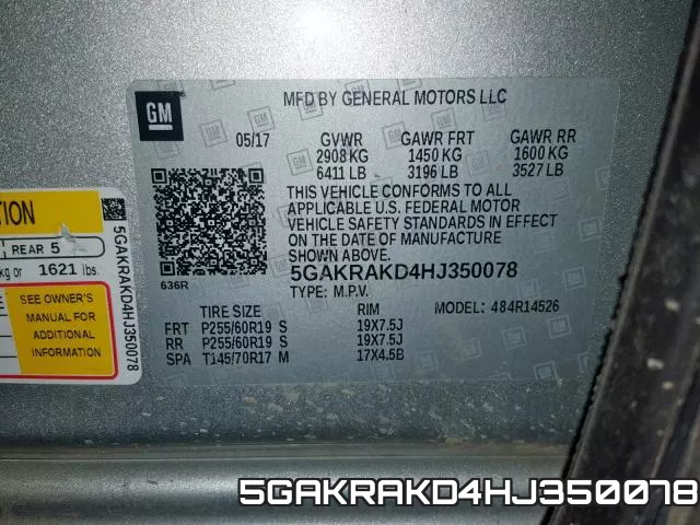 5GAKRAKD4HJ350078