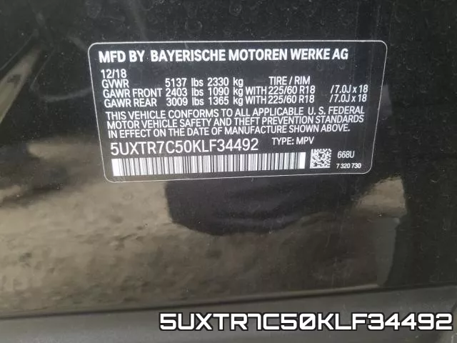 5UXTR7C50KLF34492
