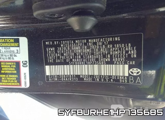 5YFBURHE1HP735685