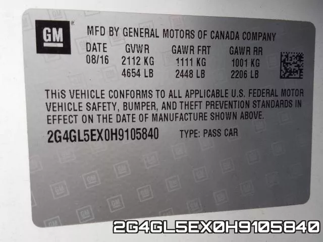 2G4GL5EX0H9105840