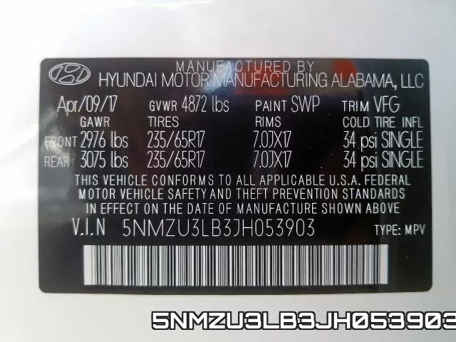 5NMZU3LB3JH053903