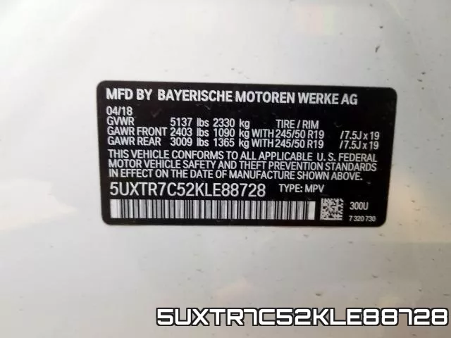 5UXTR7C52KLE88728