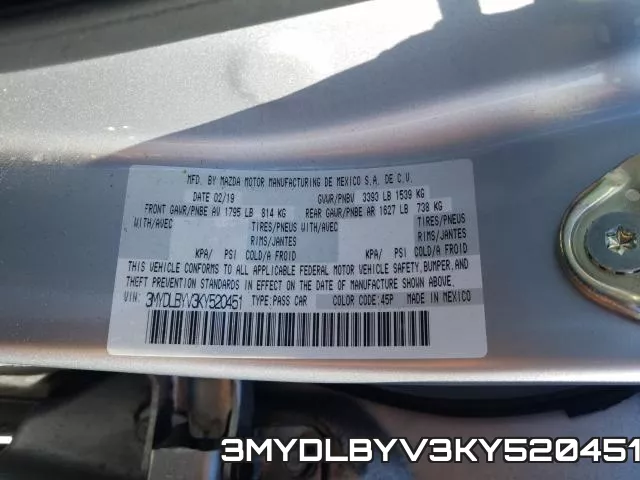 3MYDLBYV3KY520451